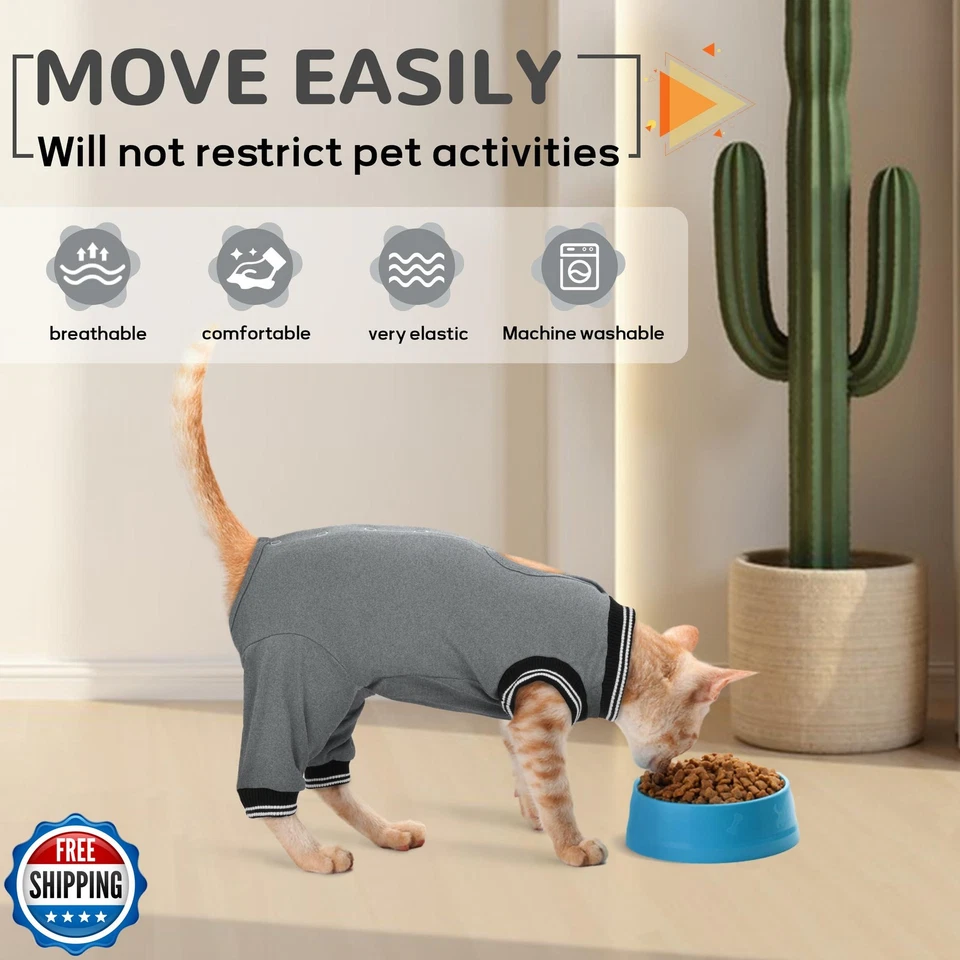 PUMYPOREITY 猫恢复套装适用于 Hind Legs,Cat Surgical Spay Su — 第 3/4 张图片