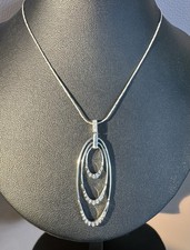 Edle 585 Weißgold Kette m. Brillant-Anhänger 45cm - 14K - ca. 0,45 Ct. -