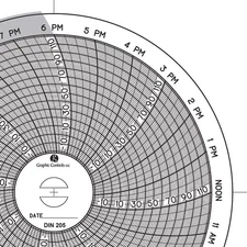 GRAPHIC CONTROLS Chart 205 Circular Paper Chart, 24 hr, 60 pkg 30ZX58