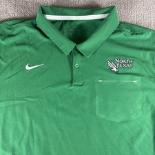 North Texas Mean Green Polo Shirt Mens 2XL Green NCAA Football Nike Dri Fit