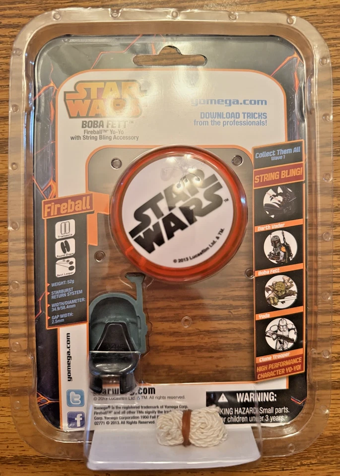Star Wars Boba Fett Bola de Fuego YoYo con Cuerda Bling Accesorio - Yomega Nuevo Sello Foto 2 de 2