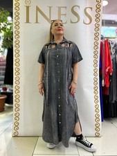 Sales Fashion Plus Size Denim Maxi Dress Sz 18/52 Made in Turkey