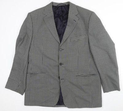 DESCH Herren Karoblazer, schwarz grau, 54R, formell