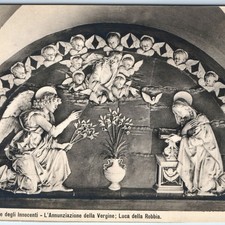 c1910s Florence, Italy Ospedale RPPC Innocenti L'Annunciazione Sculpture A341