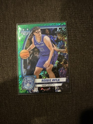 2024-25 Bowman Chrome University U Green Shimmer Refractor #61 Robbie Avila RC