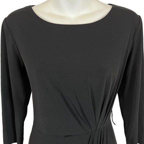 Ab Studio Womens Black Jersey Knit Ruched Whimsigoth Cocktail Party Dress sz 6 - Picture 7 of 16