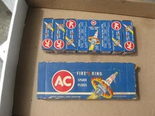 8 NEVER USED AC 44 SPARK PLUGS IN BOX A C FIRE RING HOT TIP