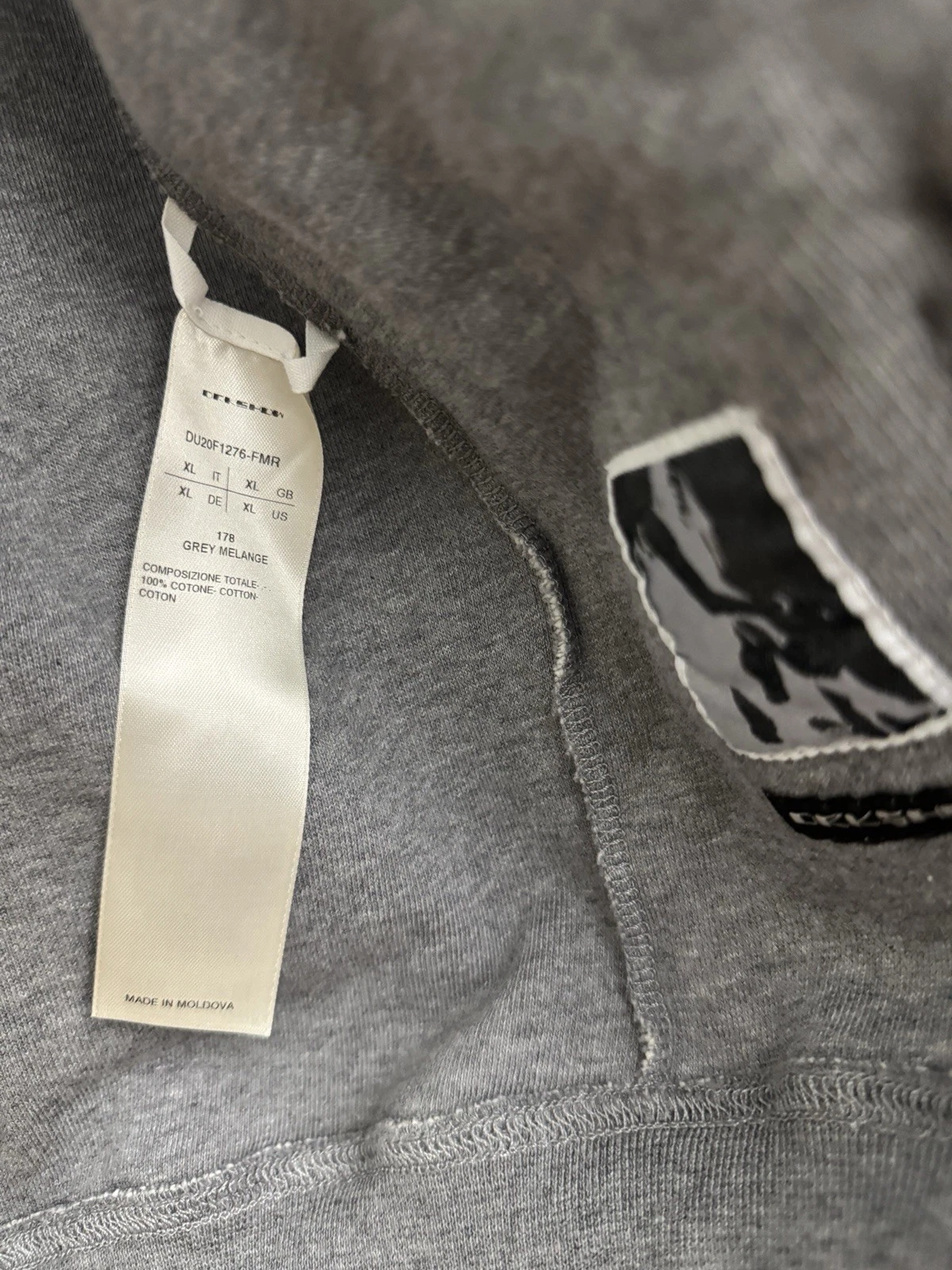 Felpa con cappuccio RICK OWENS DRKSHDW cotone zip reversibile Jason GRIGIO MELANGE BIANCO