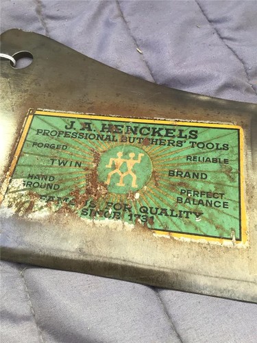 J.A. HENCKELS PROFESSIONAL BUTCHER'S TOOLS TWIN BRAND 12-8" WITH LOGO ATTACHED