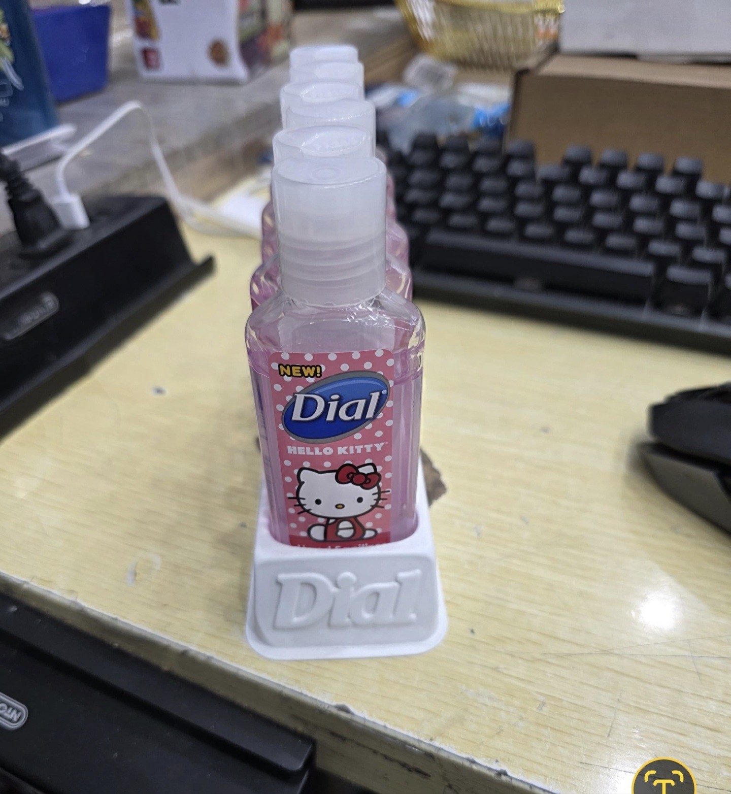 Dial Hello Kitty Scented Pink Hand Sanitizer 24-Pack Bottles with Holder