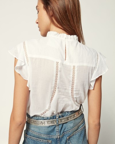 Blusa blanca bordada de encaje ISABEL MARANT Etoile "Vivia" talla FR 34 XS - Imagen 4 de 11