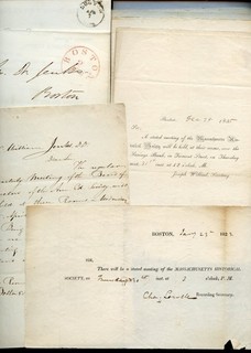 LOT (25) 19th c. Letters to Noted Rev. WILLIAM JENKS Mass. Historical Society