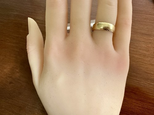 Vintage Designer 14k Gelbgold breiter Ehering Ring Gr. 6,5 - Bild 1 von 7
