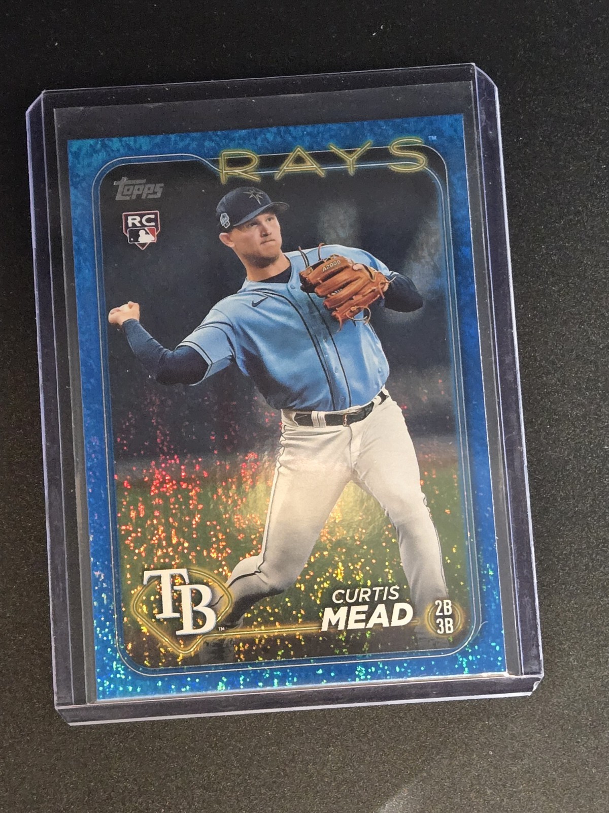 2024 Topps Series 1 #82 Curtis Mead Blue Foil /999 RC Tampa Bay Rays