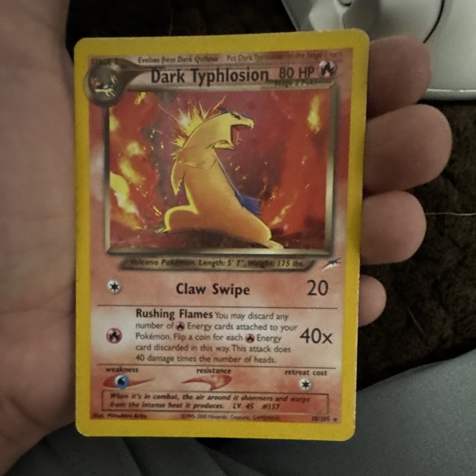 Pokemon TCG Dark Typhlosion 10/105 Neo Destiny Holo Rare English 80 HP (2000)