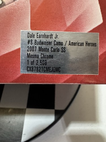 SIGNED Mesma Chrome Dale Earnhardt #8 Bud Camo American Heroes 2007 1/24 Diecast - Picture 14 of 17