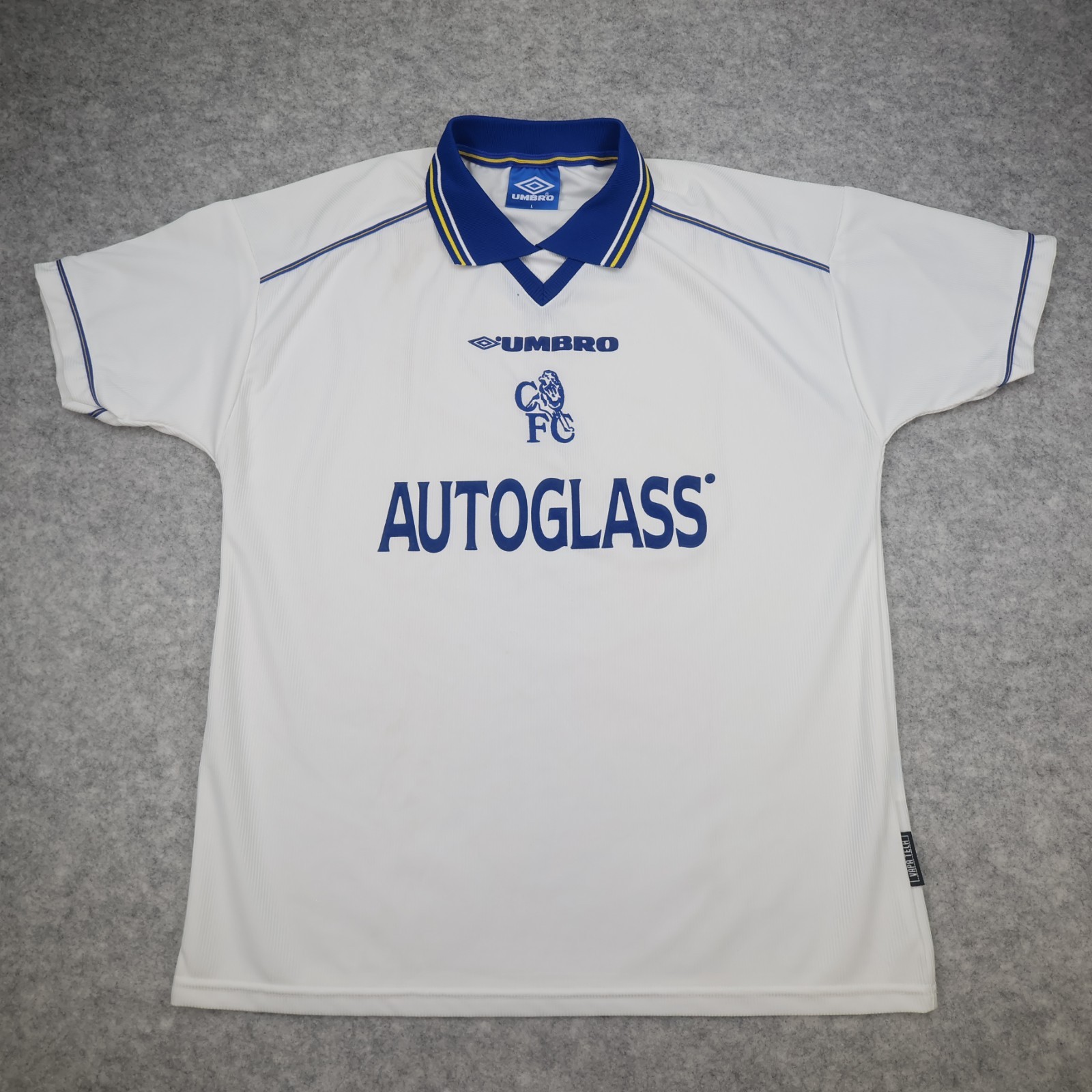 Vintage Chelsea Shirt Large White Away Kit 1998 2000 Soccer Jersey Autoglass