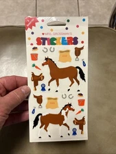 NIP Mrs. Grossman's STICKERS Horse & Tack Saddles Feed 3 Sheets Scrapbooking