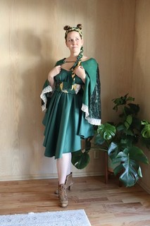 Green Costume Collection (Dress Capelet Waist snatcher braids/belt)