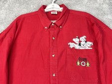 Vintage Disney 101 Dalmatians Shirt Mens XL Button Up Club Embroidered 90s