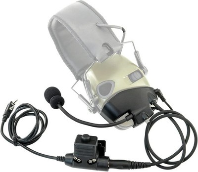 Microphone & PTT for Howard Leight Impact Sports Noise Cancelling Headphones Ai