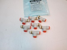 7-SMC PNEUMATICS KQ2Y13-36S Male Run Tee 1/2" O.D. Tube x 3/8" NPT 150 PSI New