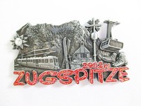 Zugspitze Magnet Metall Souvenir Germany Gipfelkruez Seilbahn Edelweiss Glitzer