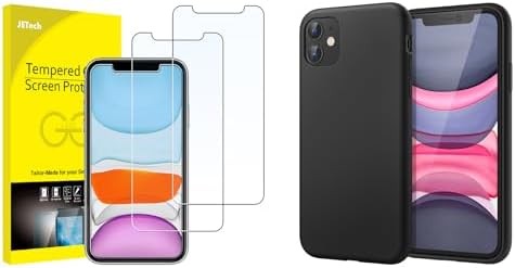 iPhone 11 Screen Protector and Silicone Case Bundle