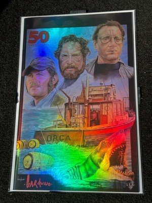 JAWS 1975 movie 6/500 ARTBOOK signed AUTO Victor Garduno FOIL comic Shark RARE!