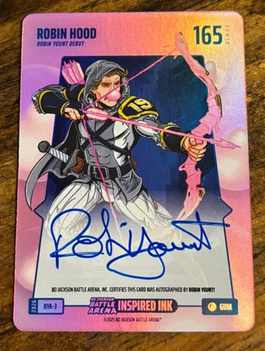2026 Bo Jackson Battle Arena Robin Hood Robin Yount Bubblegum Gum Auto SP RYA-3
