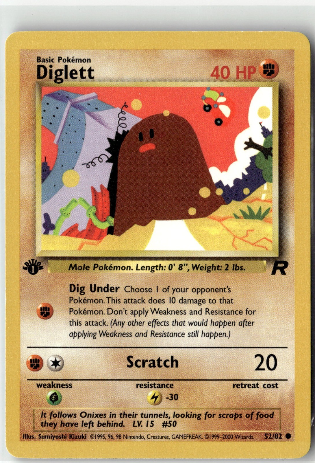 Diglett Common Team Rocket 52/82 1st Edition NM