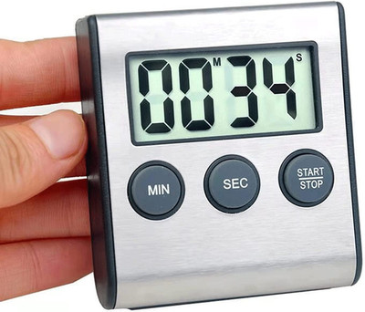 Digital Kitchen Timer - Magnetic Countdown with Loud Alarm, Stainless Steel for 