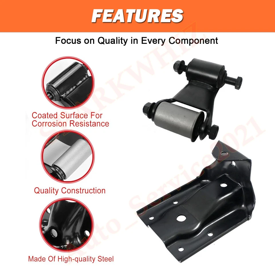 Rear Leaf Spring Hanger Bracket and Shackle Kit For Chevy Silverado GMC Sierra - Image 4 of 4