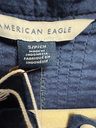 Camicetta top donna American Eagle piccola blu ricamata - Foto 6 di 7