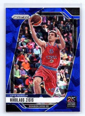 Nikos Zisis 2024-25 Panini Prizm EuroLeague #128 Blue Ice Prizms #/125