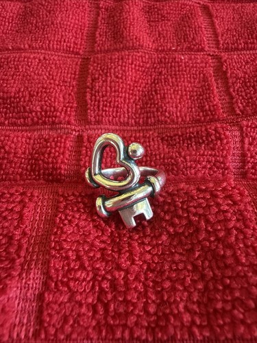 Retired James Avery Key To My Heart Ring 925 Sterling Silver Size 6.5