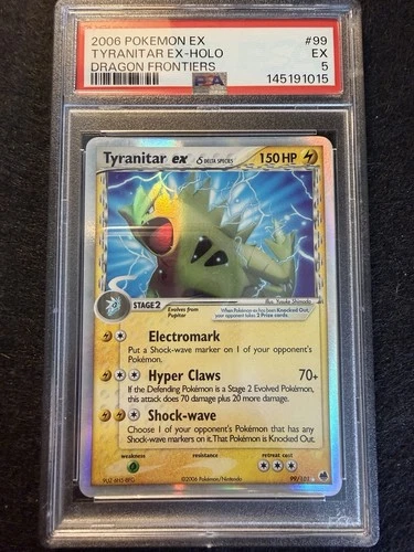 Tyranitar ex (Delta Species) 99/101 Dragon Frontiers Holo PSA 5