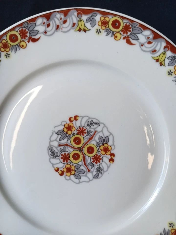 4 assiettes à dessert en porcelaine de Limoges Art Déco - Photo 2/4