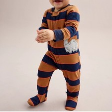NWT Carters Baby Boys Dinosaur Striped Footed Pajamas Sleeper 3M