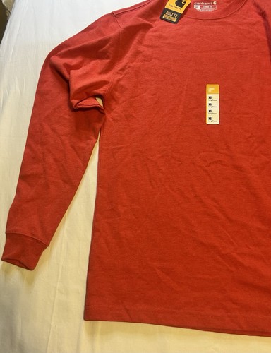 New Carhartt Loose Fit Heavyweight Long Sleeve Red T-Shirt Men Size XS - Picture 4 of 6
