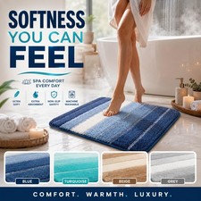 Mikrofaser Badematte weicher Memory Foam, schnelltrocknend, rutschfester Bodenteppich, mehrere Gr&ouml;&szlig;en