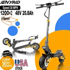 Electric Scooter 48v 2400W For Adult 10"Off Road Fat Tires Doul Motor E Scooter