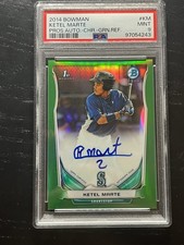 KETEL MARTE 2014 BOWMAN CHROME GREEN REFRACTOR AUTO #BCAP-KM /75 MINT PSA 9