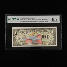 2005 Disney Dollar 1 Dollar - Disney World PMG 65 EPQ Gem UNC 50th Anniv