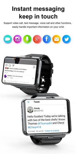 2.88" Touch Screen 4G Smart Watch 9.0Android/iOS Dual Camera Wristwatch 4GB+64GB - Picture 6 of 12