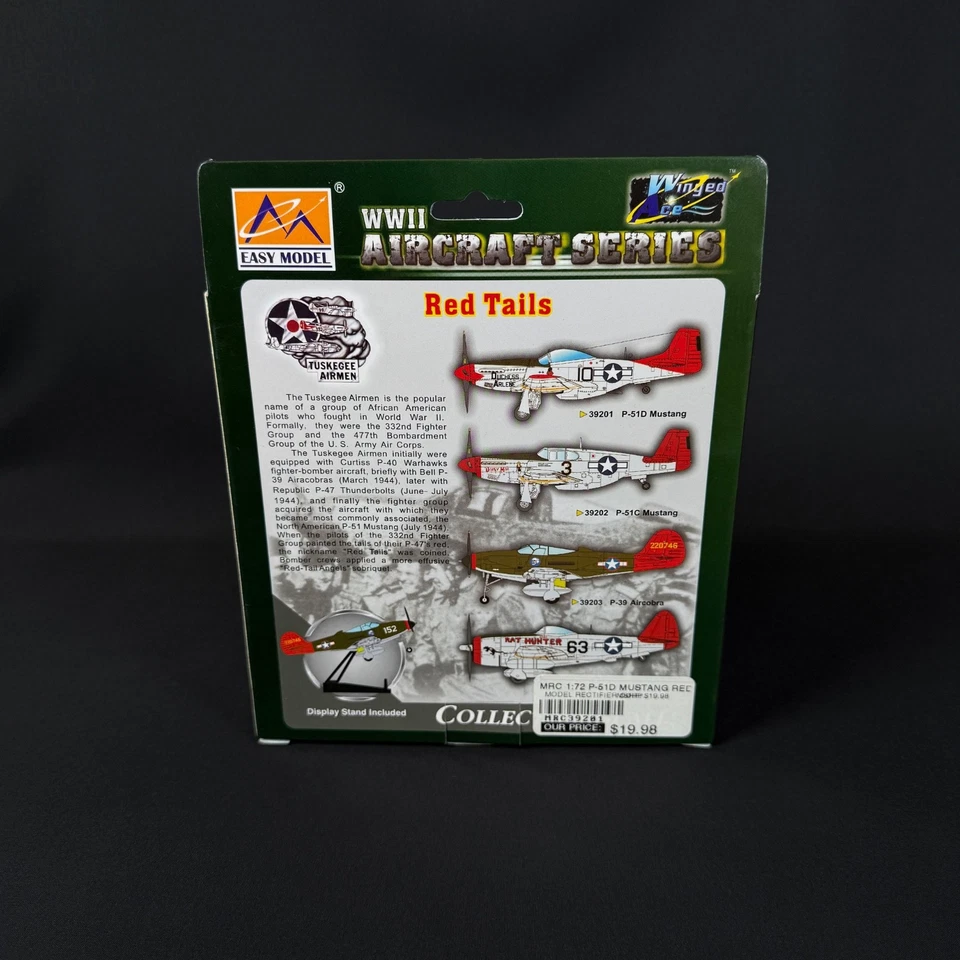 Easy Model P-51D "Mustang" Tuskegee Airmen Red Tails WWII Aircraft 1:72 - Image 4 of 4