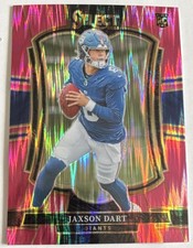 2025 Panini Select Premier Level Jaxson Dart #193 Pink Shock Prizm Giants
