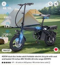 electric scooter with seat 400 W48v15 45 Mile Range SHIP USA ONLY