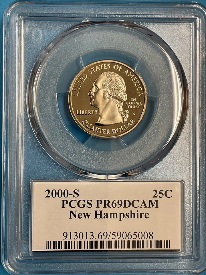 3-Coins 25c/25c/25c State Quarters PCGS PR69DCAM 2000S NH/2004S FL/2005S OR - Image 3 of 4