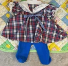 Vintage Cabbage Patch Kids Jesmar Purple Plaid Swing Dress Set Spain